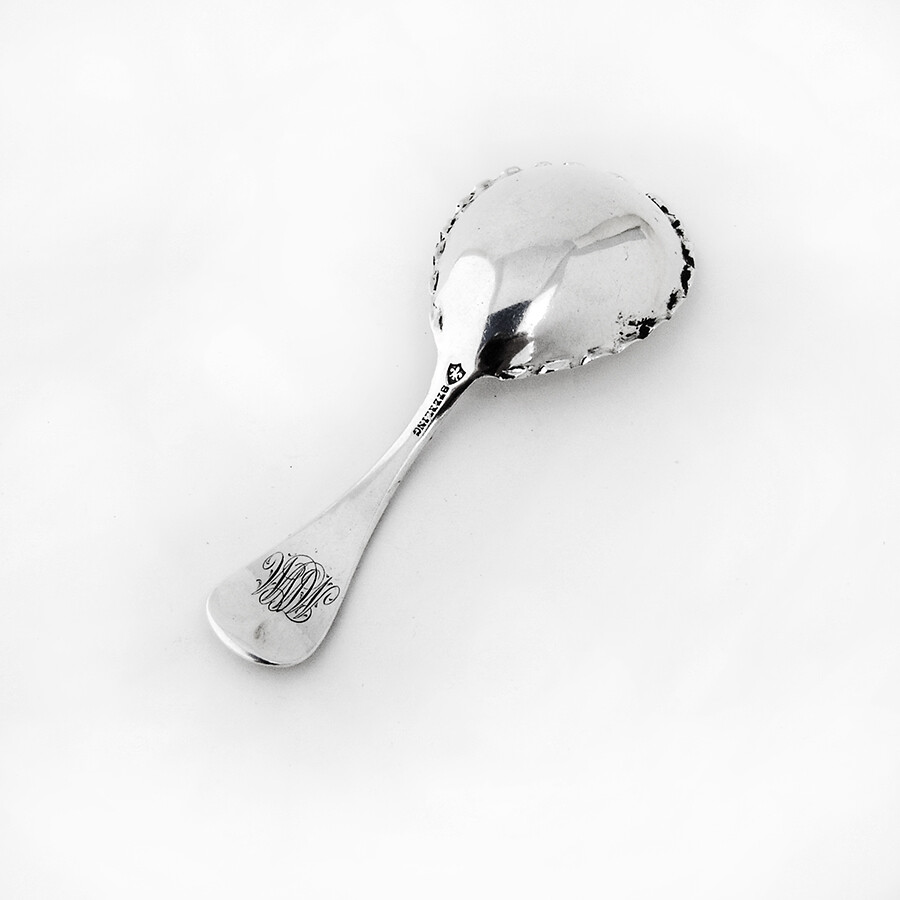 Paisley Design Tea Caddy Spoon Davis Galt Sterling Silver Mono eBay