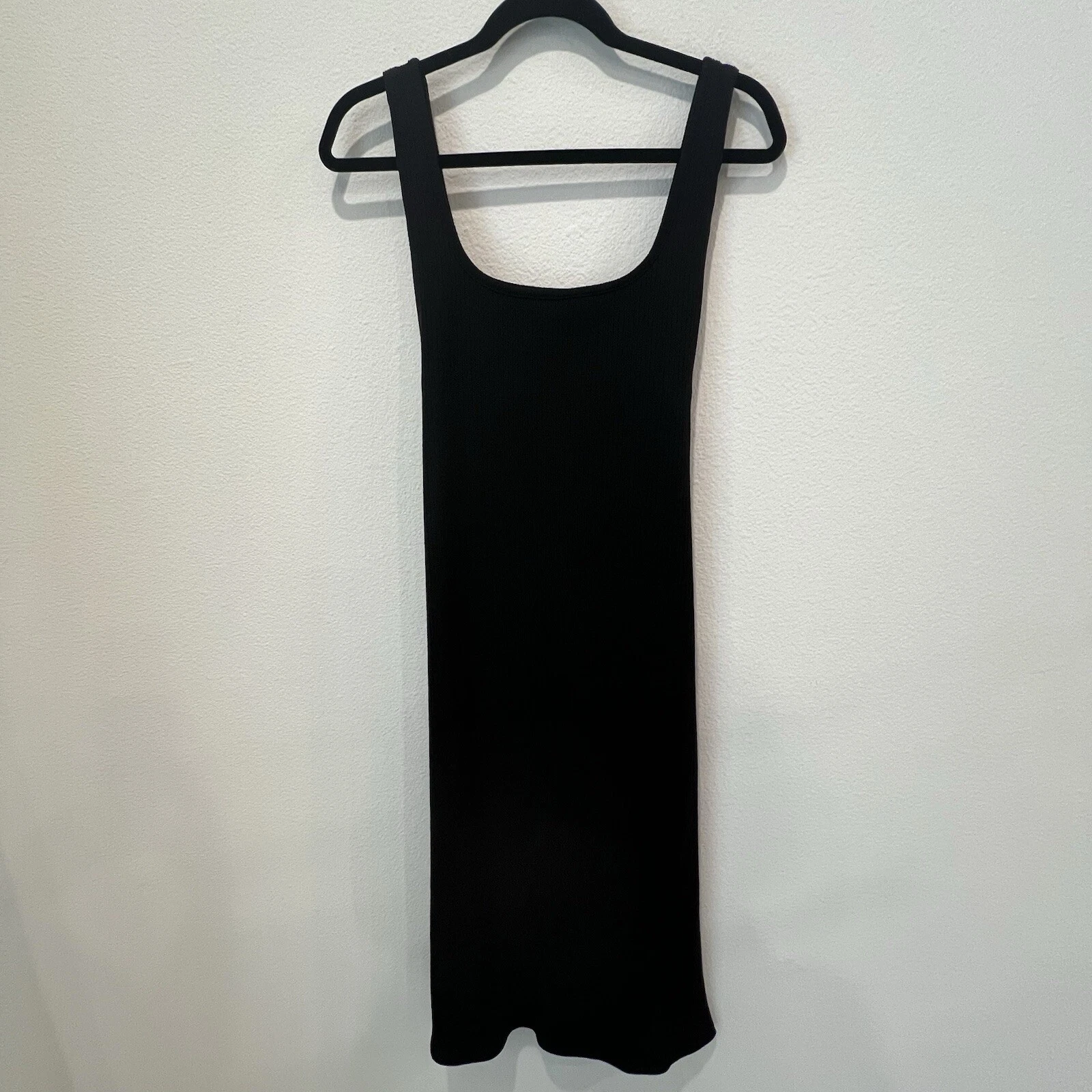 VETEMENTS SOPHIE RUE Ribbed Midi Tie Front Dress In Black Size L