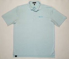 Peter Millar Summer Comfort Golf Polo Shirt Men's size XL White/Blue Striped