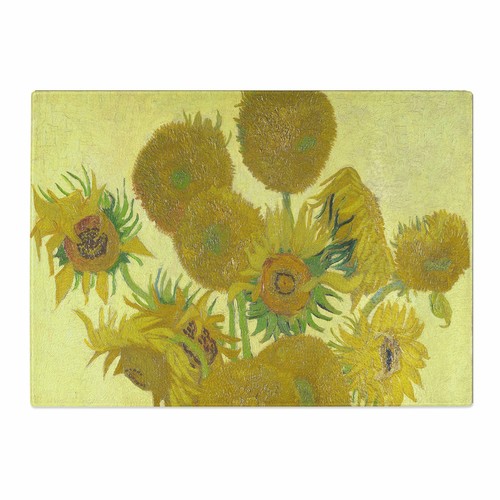 Tabla de cortar The Sunflowers de Vincent Van Gogh vidrio texturizado para cocina - Imagen 2 de 5