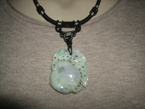 COLLANA GIOIELLO GIADA VERDE JADE CIONDOLO ANTICO STERLING ARGENTO 925 SILVER - Foto 3 di 9