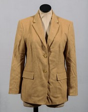 Talbots 100 Camel Hair Tan Two Button Blazer Jacket Made in Italy Sz 8P