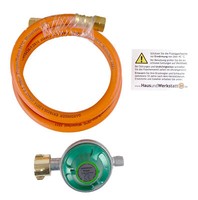 Gasregler /Druckminderer 50 Mbar Set Propan/Butanregler + 0,8 M Schlauch Camping