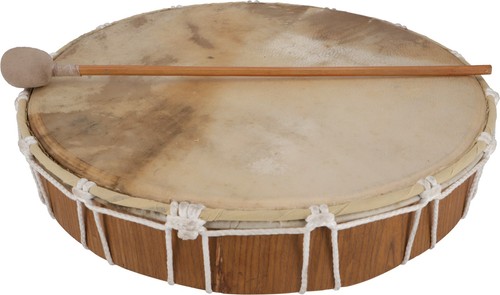 Flache Holztrommel, Handtrommel - 40 cm deluxe - 8*40*40*40 cm - Bild 1 von 1