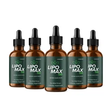 (5 Pack) Lipo Max Ketone Liquid Drops LipoMax Weight Loss Support 150 Servings
