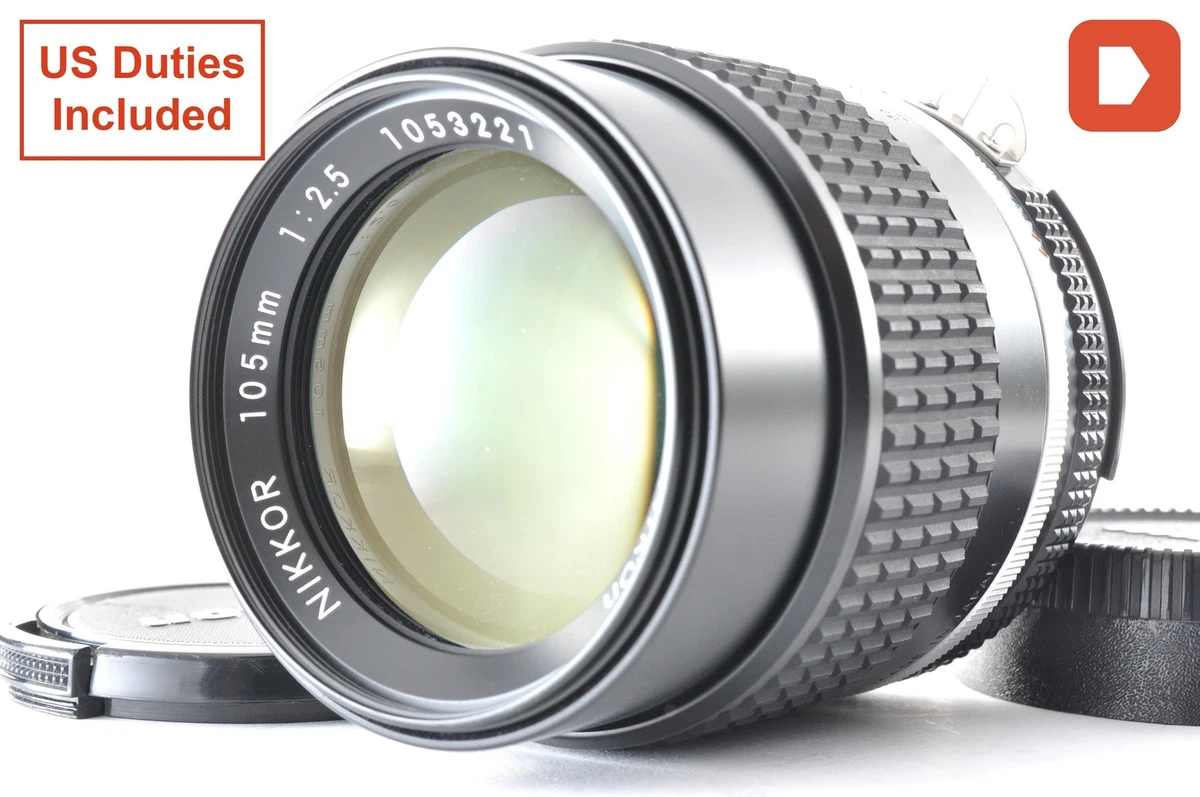 Nikon AI-S Camera Lenses 105mm Focal f/2.5 Maximum Aperture for
