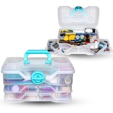 Clear Plastic Organizer Small Parts Organizer - for DIY Arts  Crafts Storage...