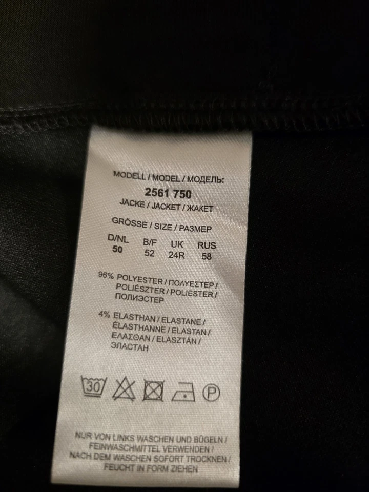 Frapp Damen Jacke schwarz Blazer Gr. 50 A-Linie - Bild 3 von 4