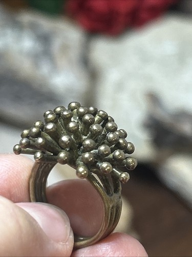 53. Vintage Pal Kepenyes STYLE Bronze Starburst Ring 5.25s, 10.8g - Afbeelding 11 van 24