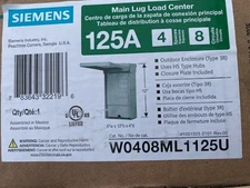 Siemens EQ Series Load Center Main Lug 240V 125-Amp 4-Space 8-Circuit Subpanel