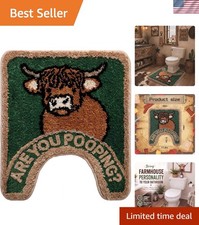 Highland Cow Bathroom Rug are You Pooping Funny Toilet Mats for Bathroom U Sh...