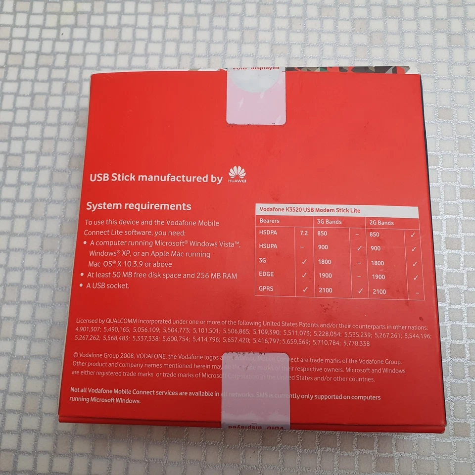 Vodafone 3G Mobile Broadband USB Modem Stick Lite K3520 SEALED - Image 2 of 4