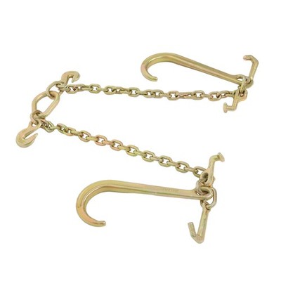 New G70 V-Chain Bridle w/ 15'' Large J Hooks, T- Hook&J-Hook w/Grab Hooks 2' Legs
