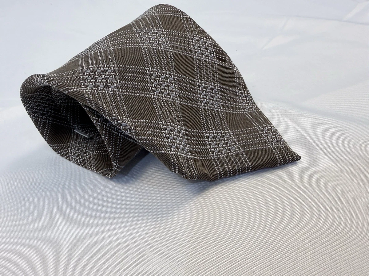 NWT Jos A Bank Men’s Tie 100% Silk Gray Navy Stripe Necktie New