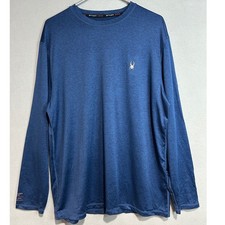 Spyder Rash Guard Mens Large Blue Long Sleeve UPF 50 Swim Shirt Performance