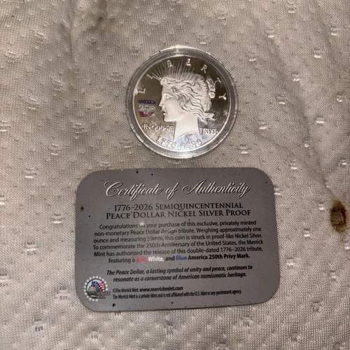 1776-2026 Semiquincentenial Peace Dollar Nickel, Silverproof Coin