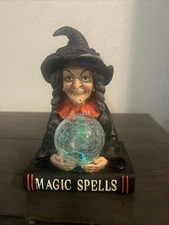 Halloween Witch with Crystal Ball LIGHT UP  Globe Tabletop Decor