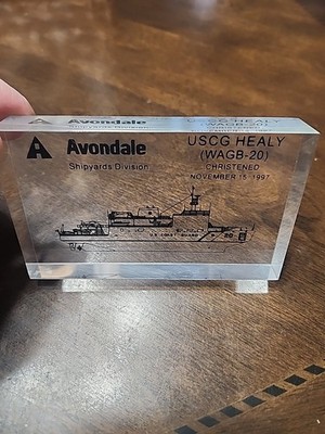 USCG Healy Ship Christened 11/15/97 Avondale Shipyard Paper Weight