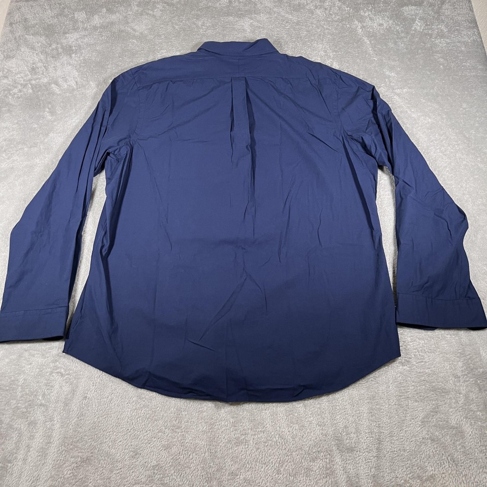 Polo Ralph Lauren Shirt Mens 2XL Navy Slim Fit Button Down Stretch Pony ...