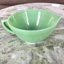 Vintage Fire King Jadeite Oven Ware Green Mixing Batter Bowl 7.5" & 3.75" Tall