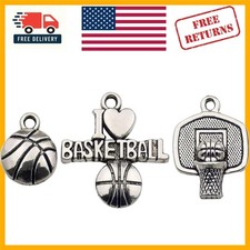 75pcs Sports Charms Set - Zinc Alloy Basketball & Football DIY Jewelry Making