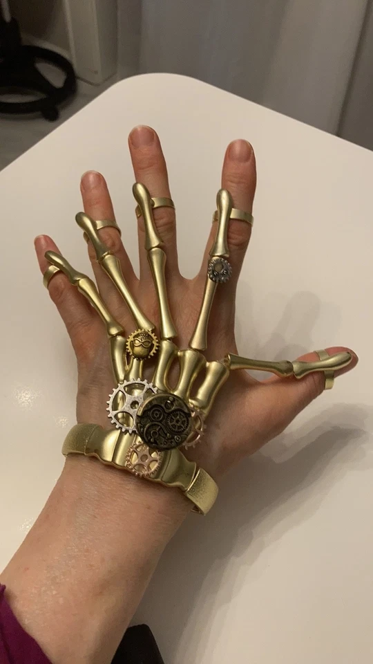 性感蒸汽朋克服装带帽子,腰围,金属手套,蕾丝裙子和夹克 — 第 4/4 张图片