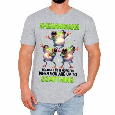 Lustiges Frosch Herren T-Shirt Shenanigans Life Is More Fun Retro Geburtstag Geschenk