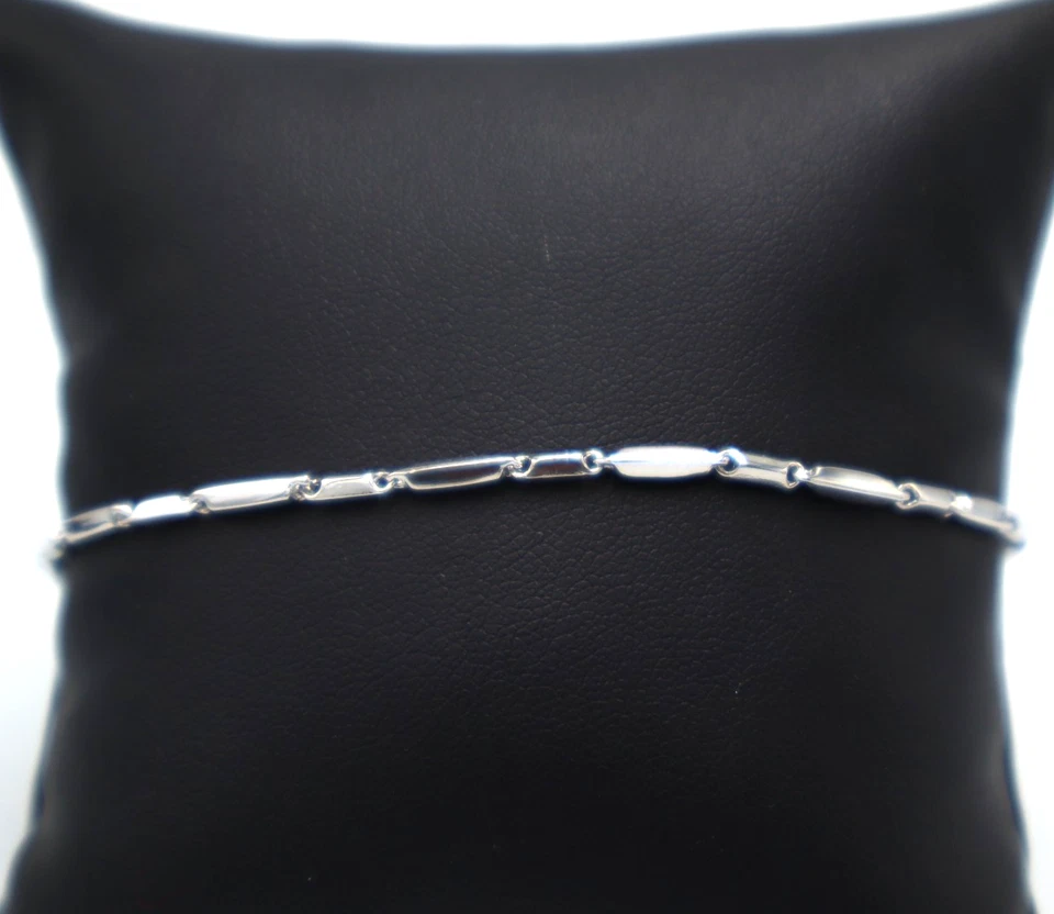 Armband Männer aus Weißgold Massiv 18k Vintage Italien mesh A Haarspange - Bild 3 von 4