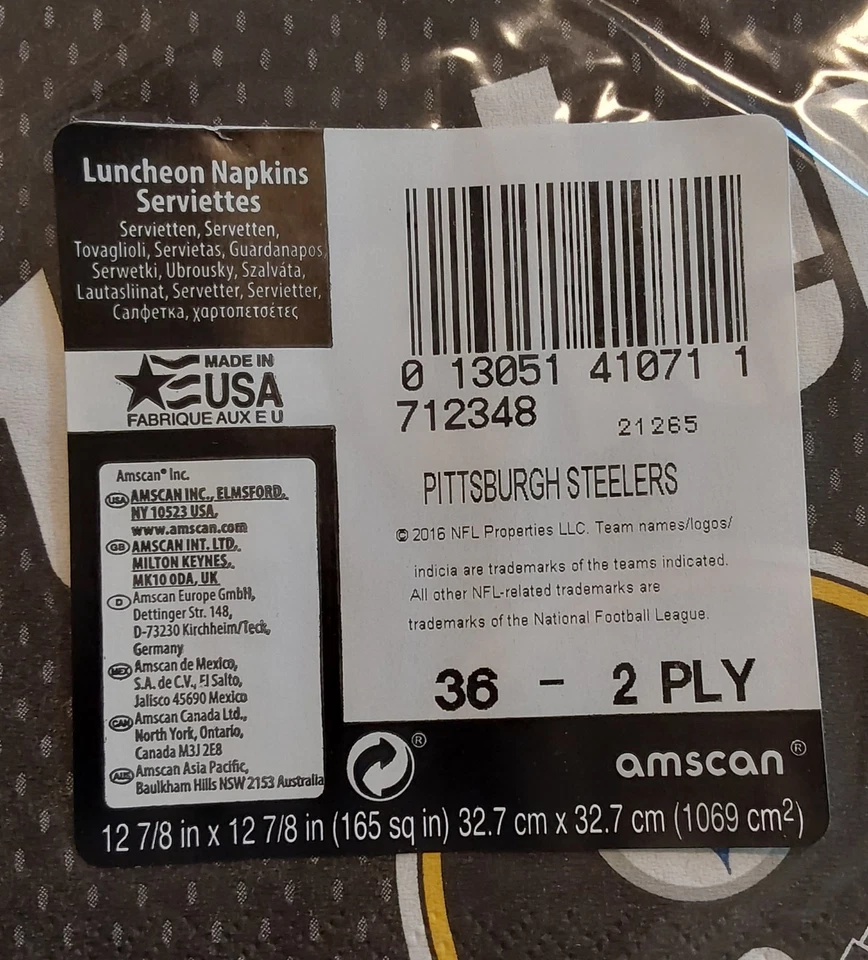 NFL Football Napkins 36pcs 2 PLY Any 5 Pack Team Variation Best Price!!!🔥🔥🔥 - Image 3 of 3