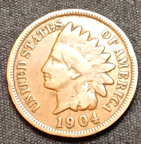 1904,1903,Native American Indian Head Penny OLD COIN EYE APPEAL 2 coin lot
