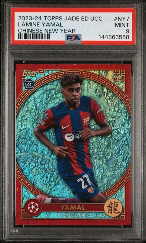 2023-24 Topps Uefa Club Jade Edition - Chinese New Year Lamine Yamal PSA 9