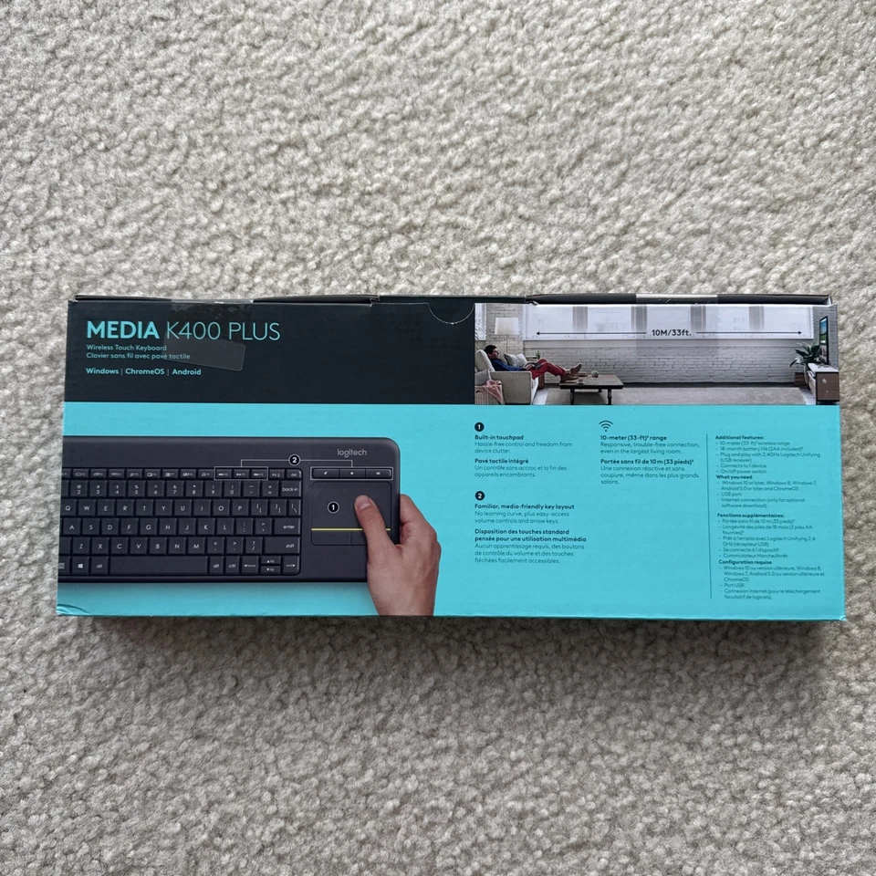 Logitech K400 Plus keyboard RF Wireless - Black - NEW - Image 2 of 3