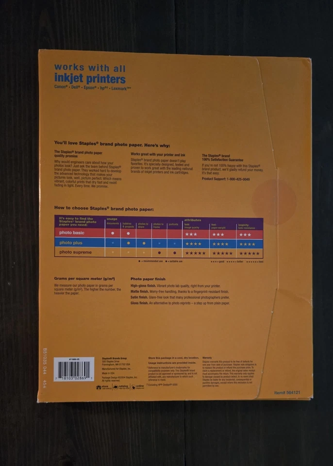 STAPLES Photo Supreme 8.5 x11 Double-Sided Matte 50 Sheets (New) - Image 2 of 2