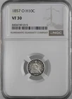 1857-O  H10C LIBERTY SEATED HALF DIME  "NEW ORLEANS"  NGC VF30  #8404749-015