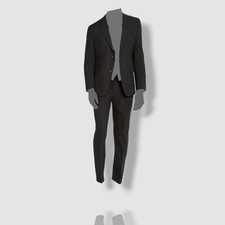 Alfani Men's Gray Solid Slim-Fit Stretch 2-Piece Jacket Pants Suit Size 38S