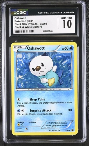 CGC 10 GEM MINT Oshawott 2011 Black Star Promos BW08 Holo Pokemon Card