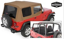 Complete Half Door Soft Top Kit with Hardware Spice For 1987-1995 Jeep Wrangler