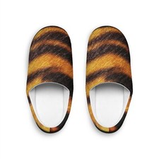 Cozy Tiger Print Indoor Slippers, Animal Print Slippers, Comfort Footwear, Gift