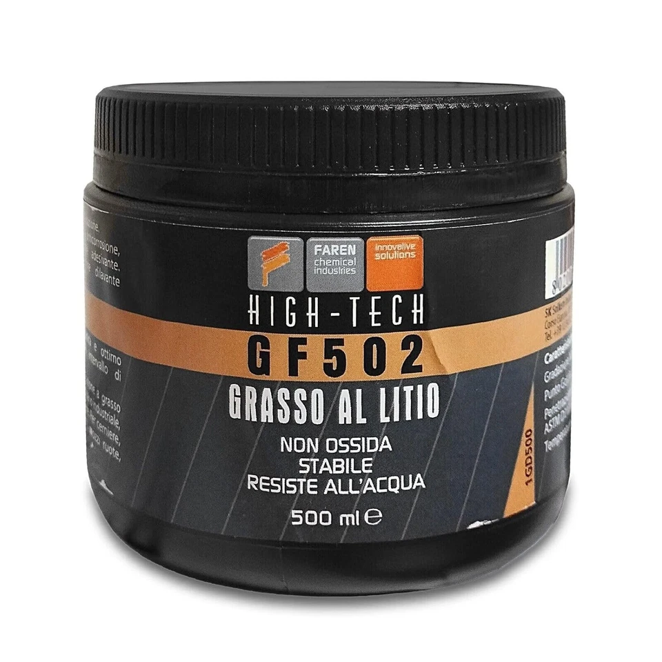 Faren GF502 Grasso al Litio Multifunzionale resistente Acqua e Ossidazione 500ml