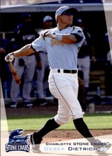 2012 Charlotte Stone Crabs Grandstand #2 Derek Dietrich Parma Ohio Baseball Card