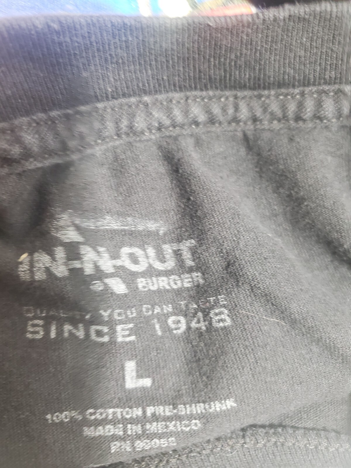 In N Out Burger T-shirt Size Large L Black Night Time Retro