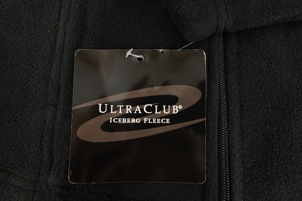 Ultra Club женщин размер маленький черный флис насмешливый шеи с карманами полный молнии куртка с Ярлыками - Изображение 4 из 4