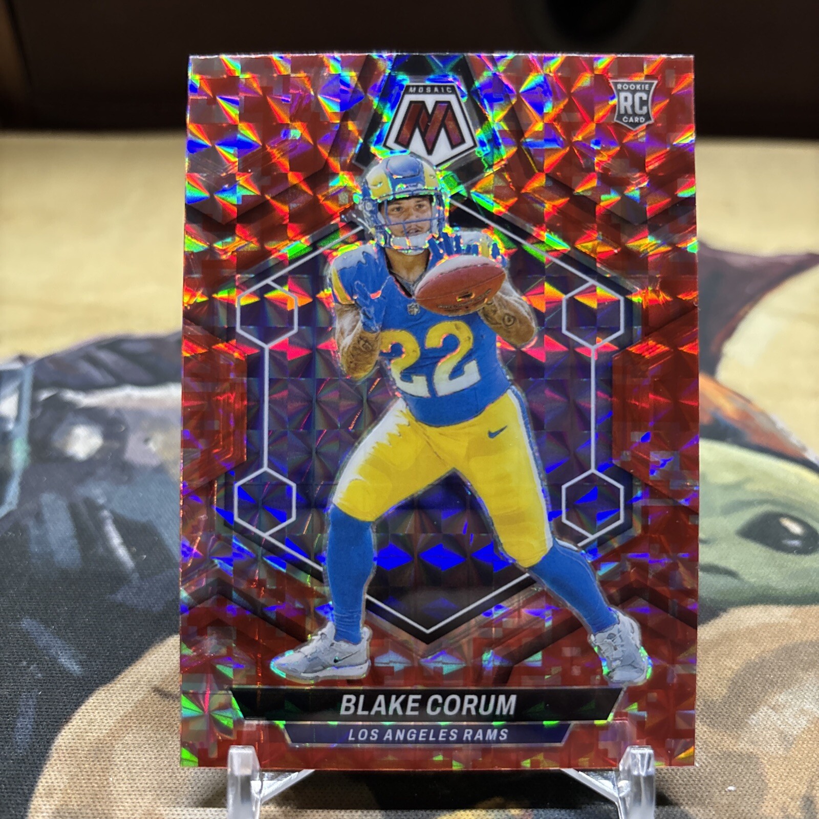 2024 Panini Mosaic Football BLAKE CORUM #368 RED MOSAIC Prizm RC - LA Rams