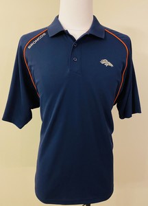 NFL Denver Broncos Polyester Polo Golf ~ Shirt Size Large ~ Blue Dri-Fit | eBay