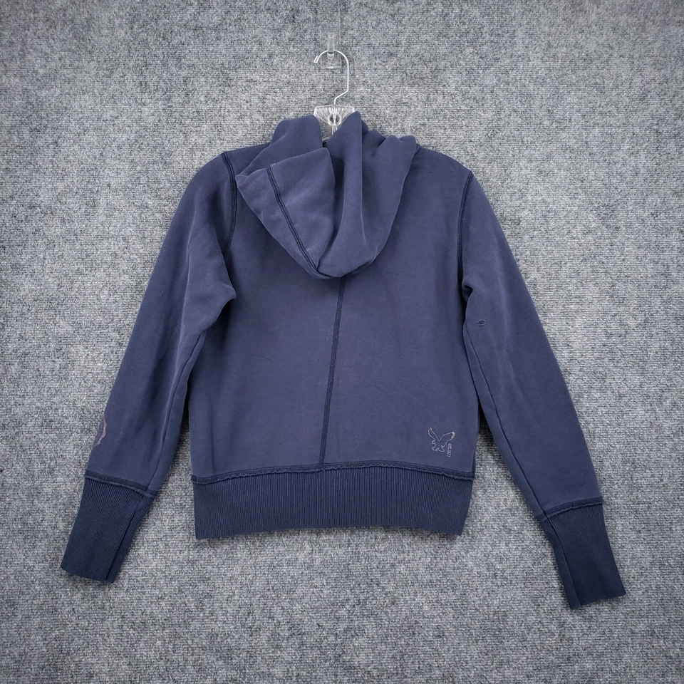 Moletom pulôver vintage American Eagle feminino S pequeno azul 1/2 zíper Y2K - Imagem 2 de 4