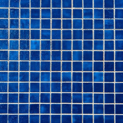 1x1 Opal Blue Green Glass Mosaic Tile