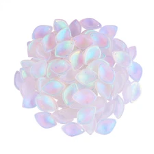 100x Flower Petal Leaf Glass Charms for Earrings Necklace Jewelry Making
