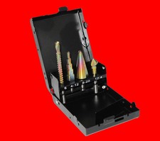 4-tlg HSS Cobalt Multibohrer Stufenbohrer Schälbohrer Kegelsenker Fräser Satz YT