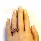 10k white gold .14ct SI2 H womens diamond gemstone pink topaz ring band 3.7g 7 — photo 8