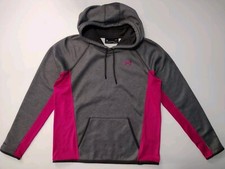Under Armour Storm Coldgear Hoodie Sweatshirt Womens L Pullover Fleece GrayPink